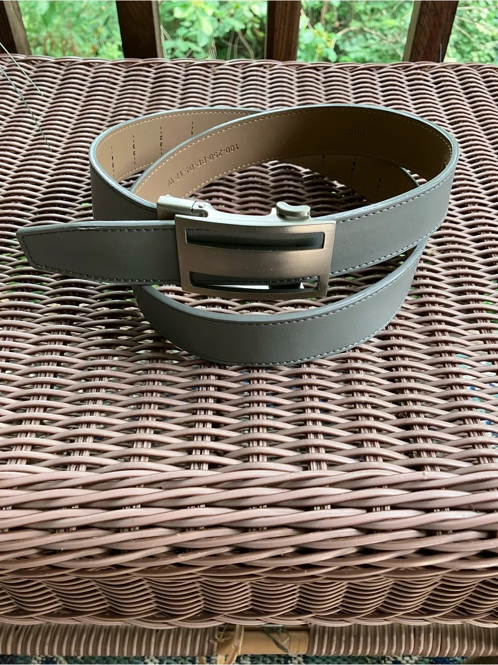 Nexbelt Leather PRC No Hole Ratchet Belt Size 25-38  Cut To Size  Gray Silver